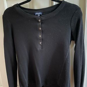 SPLENDID Waffle Knit Long Sleeve Button Henley Size XS